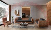 Leather Italian Design Chesterfield Sofa Handwork Quilting