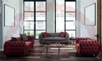 Modern Luxury Living Room Sofas Nubuck Quilted Handwork