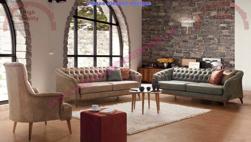 Tiny Chesterfield Sofa Set Modern Luxury Designs for Living Room