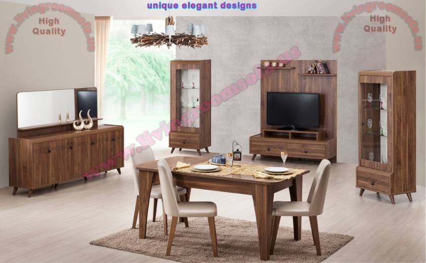 Brown Set Sumptuous Dining Room Modern Design