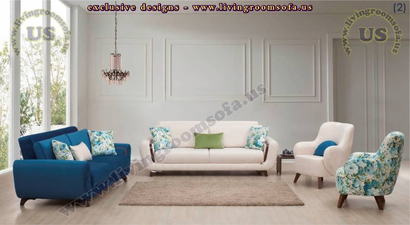 Elegant Design Modern White and Blue Sofa Elegant Living Room Sofa