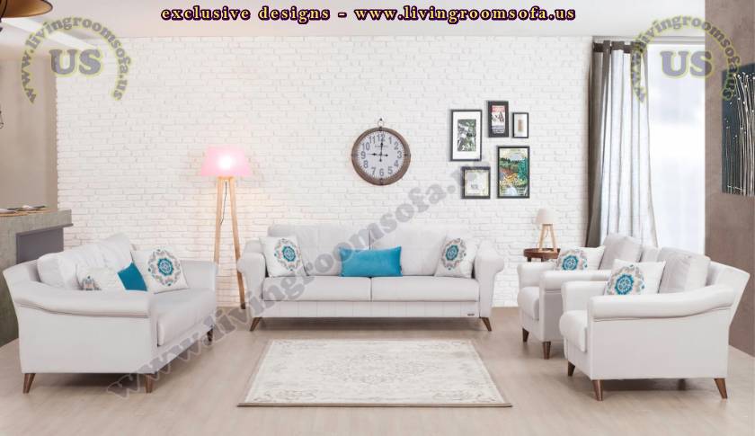 Eye-Catching White Living Room Sofa Spacious Design Idea