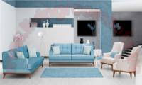 Ice Blue And White Harmony Modern Sofa Design