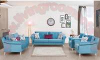 Magnificent Blue Attractive Modern Living Room Sofa Design Ideas