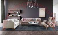 Modern Cream QuilTed Living Room Sofa Design