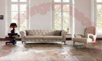 Quilted Modern Design White Living Room Sofa