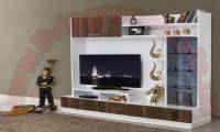 White and Brown Tv Stand Entertainment Stands
