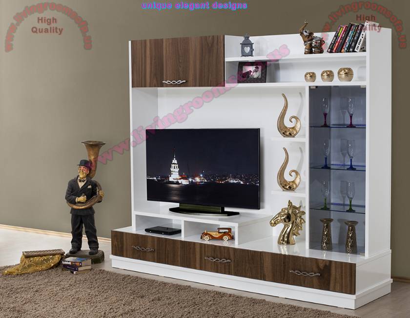 White and Brown Tv Stand Entertainment Stands