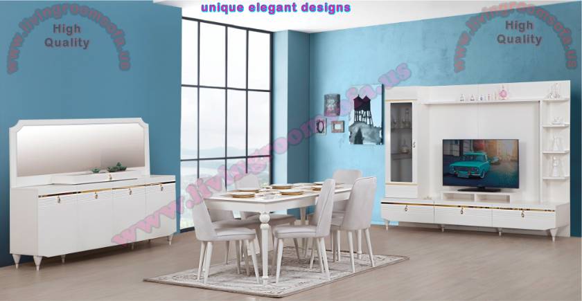 White Luxury Dining Room Set Design İdeas