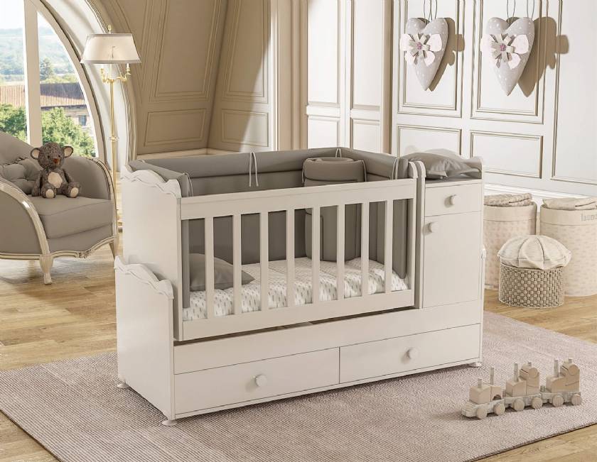 wooden baby cradle