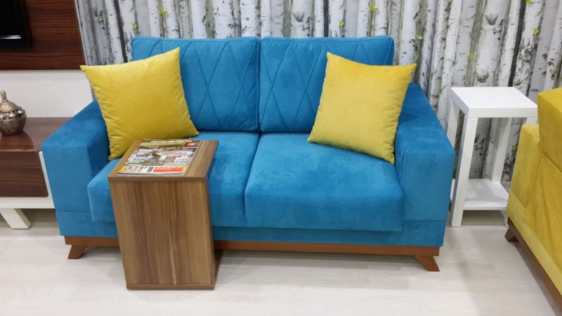 Blue fabric cheapest sofa Blue fabric cheapest sofa