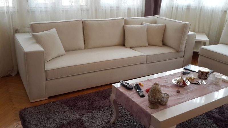 Modern beige living room sofa