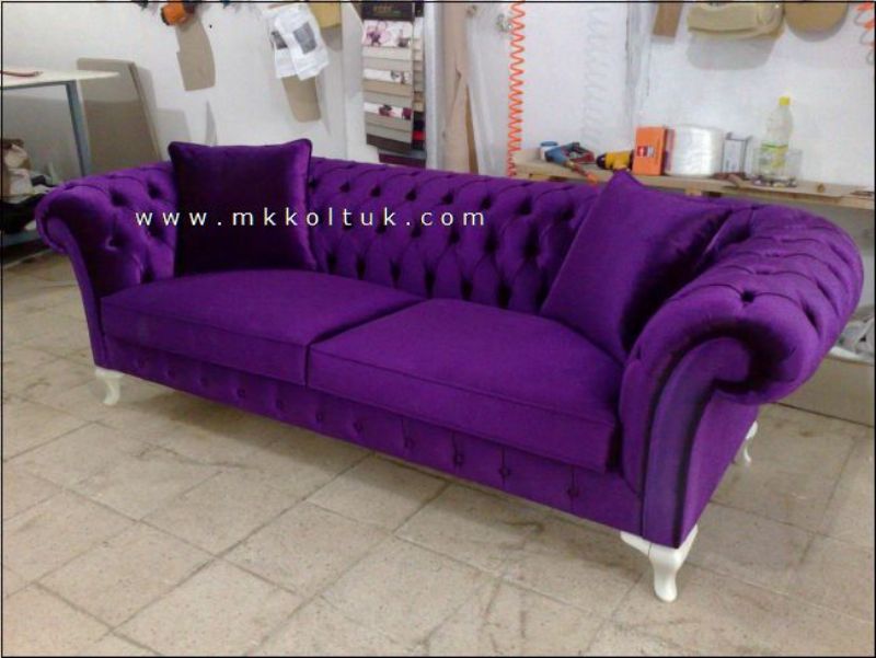 Purple Velvet Chesterfield Sofa American