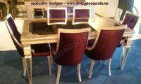 Gold leaf dining table and chairs Dining Room Furniture