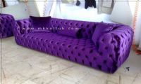 Purple Velvet Chesterfield Sofa