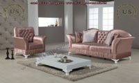 Shiny pink avantgarde sofa set