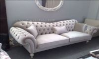 White Chesterfield Style Couch