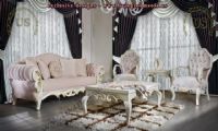 avantgarde sofa set pink and white carved design