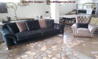 avatgarde black velvet sofa design idea