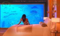 beautiful bedroom with aquarium design idea