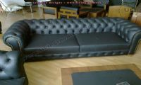 black classic leather chesterfiled uk design