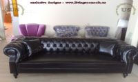 black leather chesterfield couch design