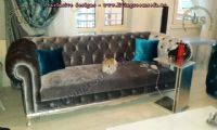 black velvet shiny chesterfield couch design