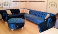 blue velvet chesterfield sofa l shaped