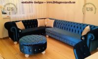 blue velvet new design chesterfield sofa