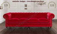 classic chesterfield sofa red velvet