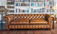 classic leather chesterfield sofa design idea