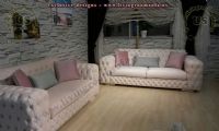 couple modern chesterfield sofas usa design