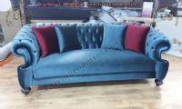 elegant chesterfield sofa blue velvet modern style