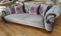 elegant sofas shiny dar gray velvet handmade