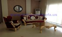 gold leaf red classic sofa