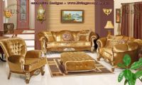 golden fabric classic sofa set living room design