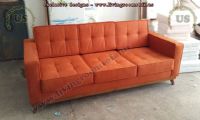 modern couch design orange fabric