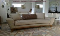 modern couch wooden legs beige fabric