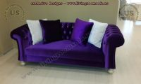 purple velvet chesterfield sofa