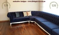 quilter l shaped sofa blue