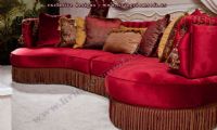 red avatgarde c shaped sofa design idea
