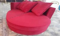 red loveseat sofa fabric