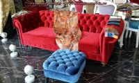 red velvet chesterfield couch