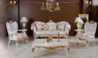 shiny avantgarde classic sofa set carved