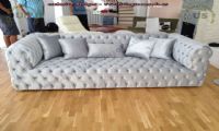 shiny grey velvet couch design