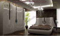shiny white avantgarde bedroom design idea