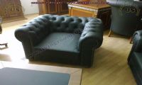 single seat classic chesterfield black leather