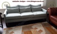 tiny elegant modern sofa bed beige fabric