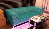 turquoise full quilted chesterfield sofa