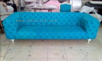 turquoise leather chesterfield sofa